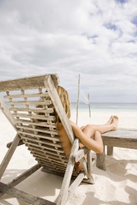 Woman relaxing on beach